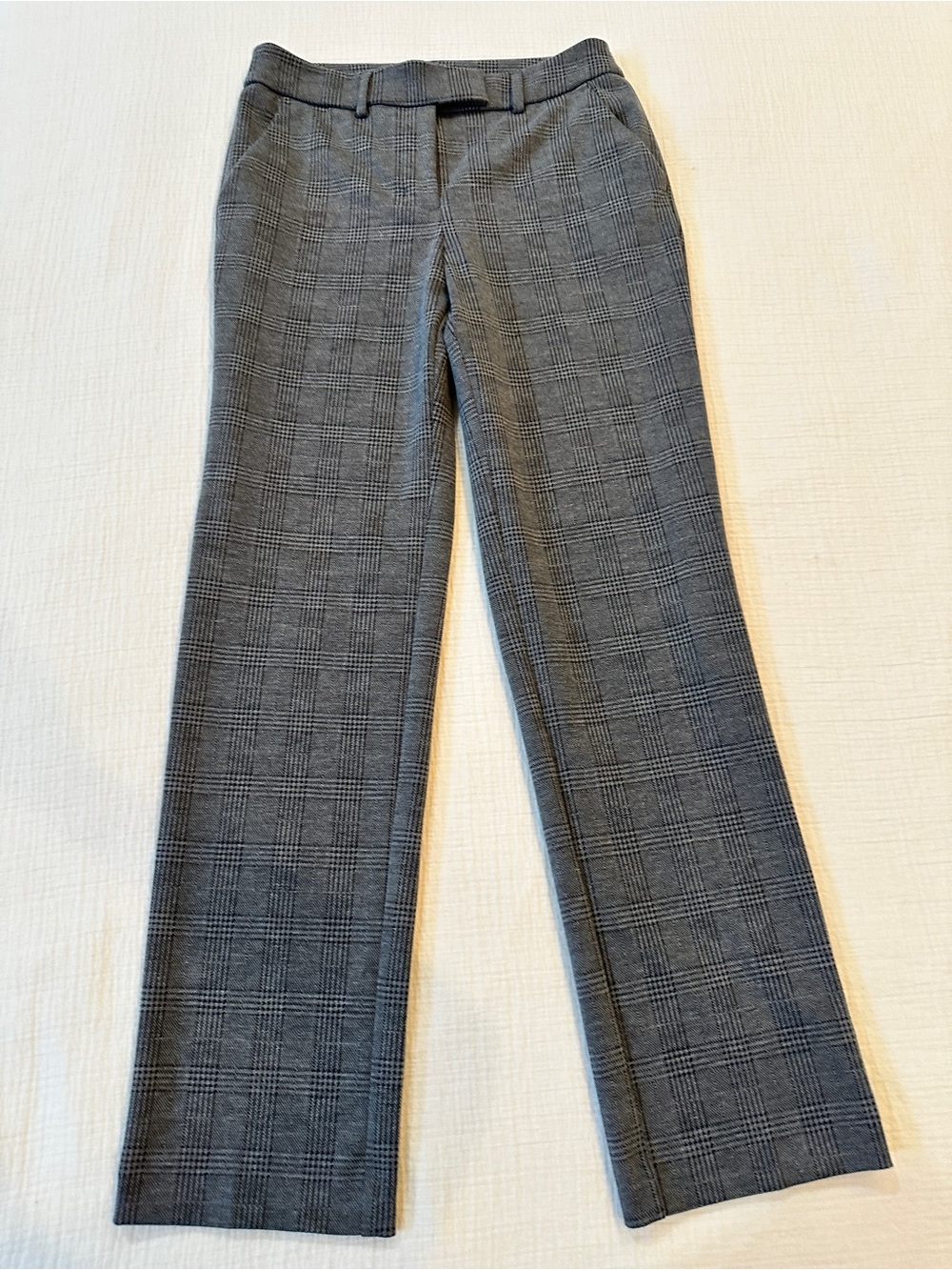 Simply Vera/ Vera Wang  Dark Gray Plaid Straight-Leg Dress Pants
